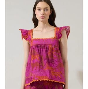 Sugarlips In the Jungle Ada Ruffle Top